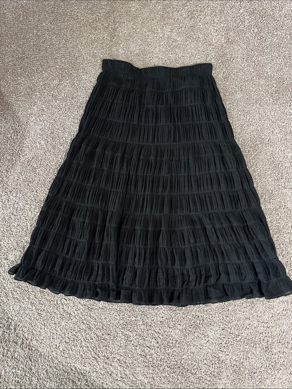 Max Studio Black Tiered Maxi Skirt
